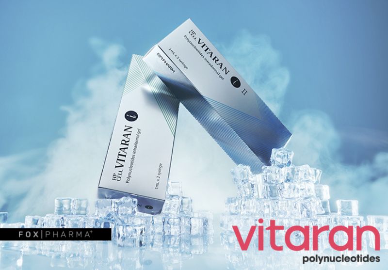 Vitaran boxes located on a icy background, highlighting the boxes branding